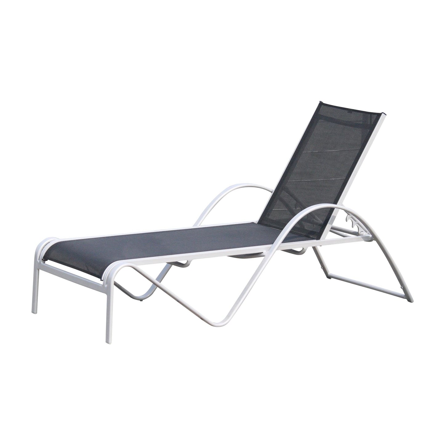Hospitality Rattan Sapphire Sling Chaise Lounger 2205-GRY - BetterPatio.com
