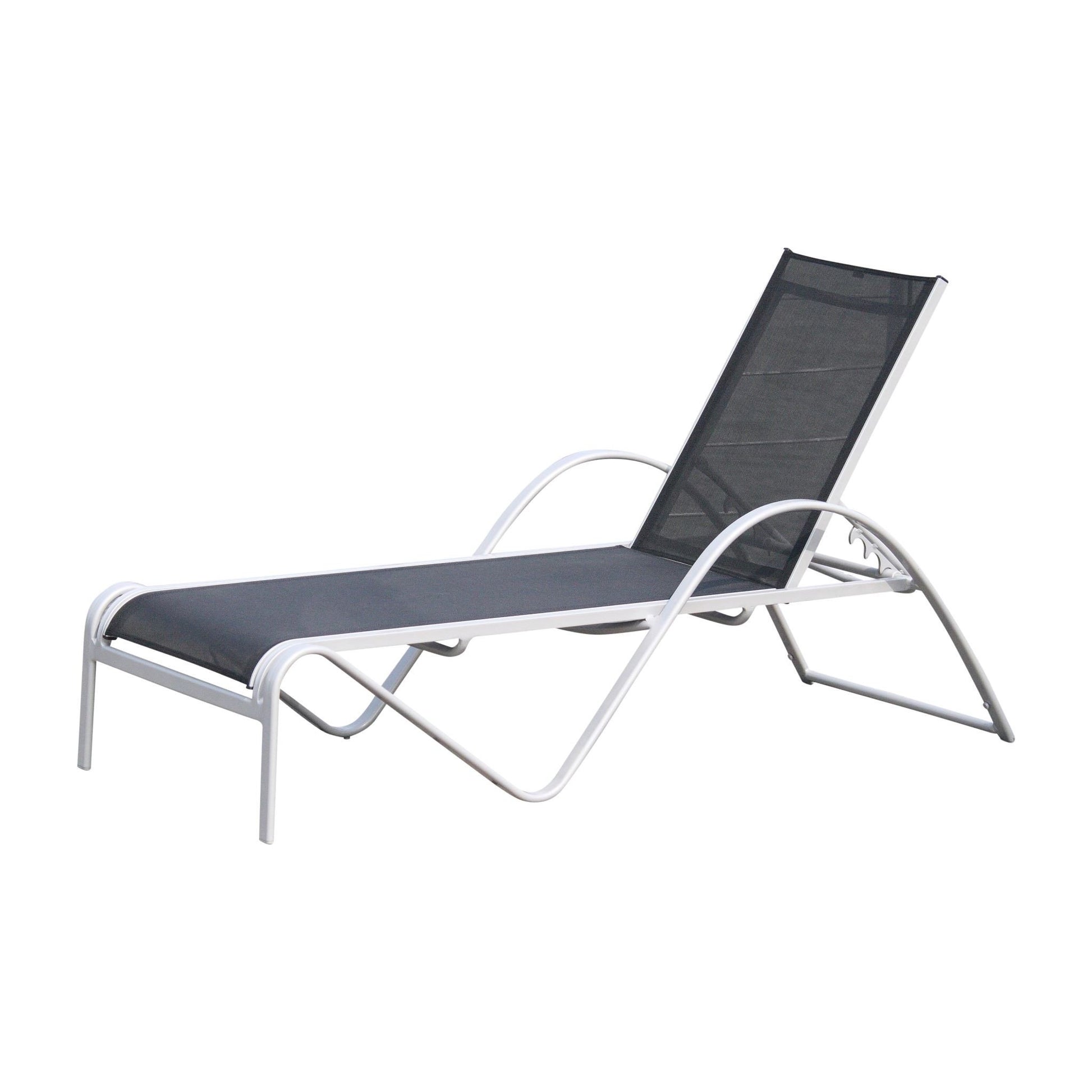 Hospitality Rattan Sapphire Sling Chaise Lounger 2205-GRY - BetterPatio.com