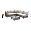 Hospitality Rattan Sapphire 6 Pc Sectional Set W/Cushion 2276-GRY-6PC-SET