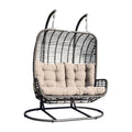 Hospitality Rattan Double Hanging Chair With Stand & Cushion 2320-GRY