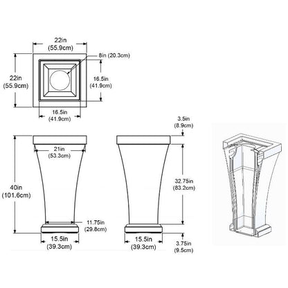 Mayne Bordeaux 40 in. Tall Waste Bin 8866 - BetterPatio.com