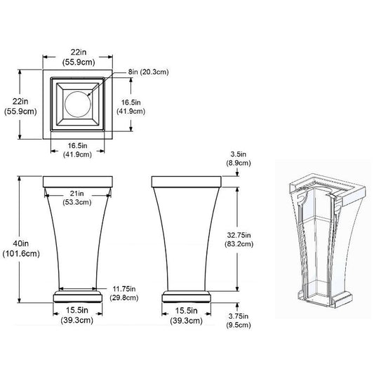 Mayne Bordeaux 40 in. Tall Waste Bin 8866 - BetterPatio.com