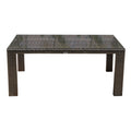 Hospitality Rattan Fiji Dining Table Square Woven Rectangular w/glass 901-3347-ATQ-RT-GLASS