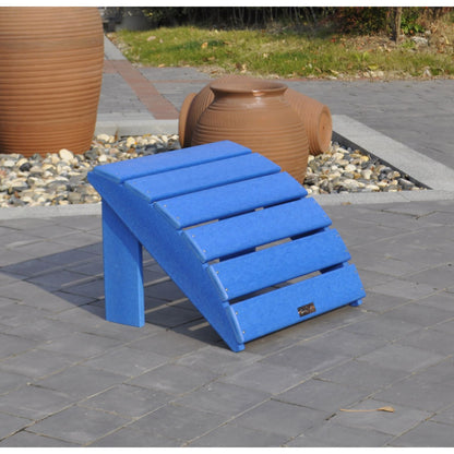 Panama Jack Blue Outdoor Adirondack Chair and Ottoman Set PJO-4001-BLU-2PC - BetterPatio.com