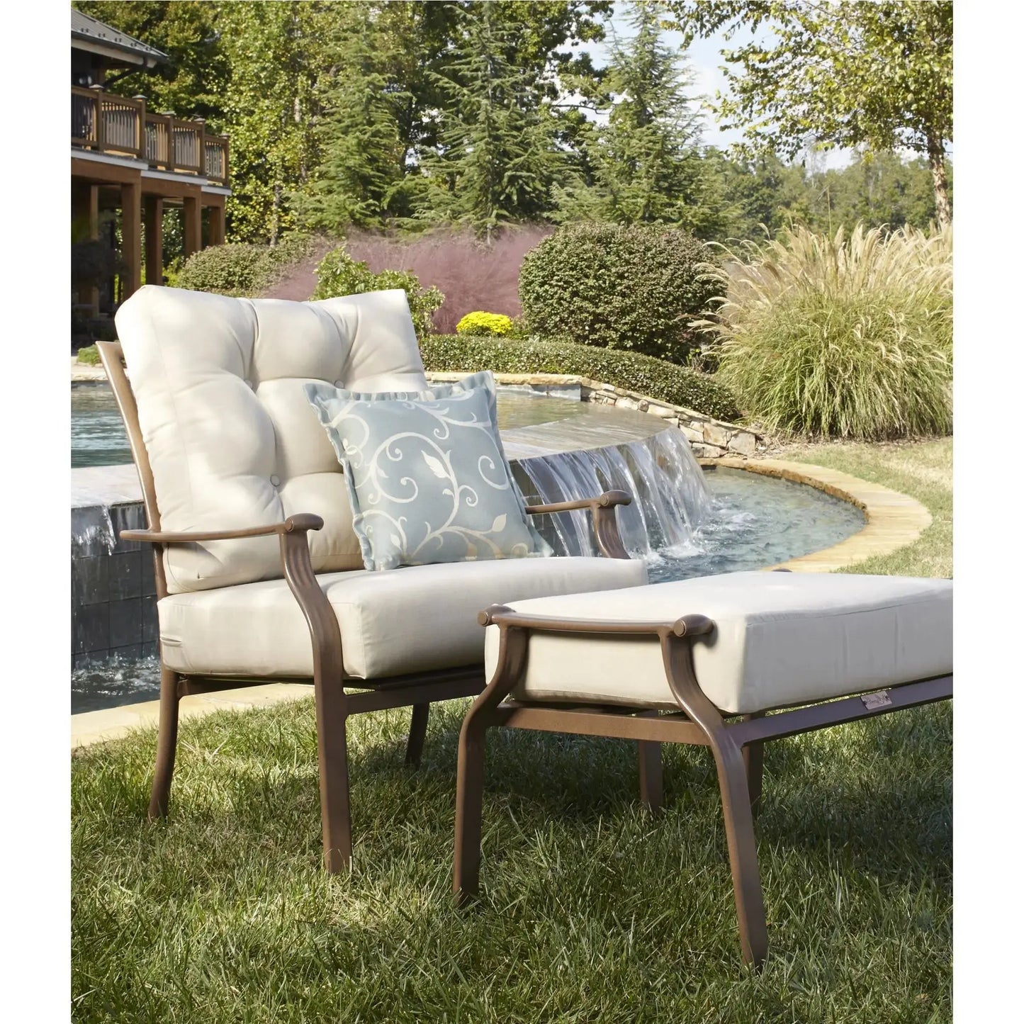Panama Jack Island Breeze Ottoman With Cushion, Aluminum Frame PJO-1001-ESP-O - BetterPatio.com
