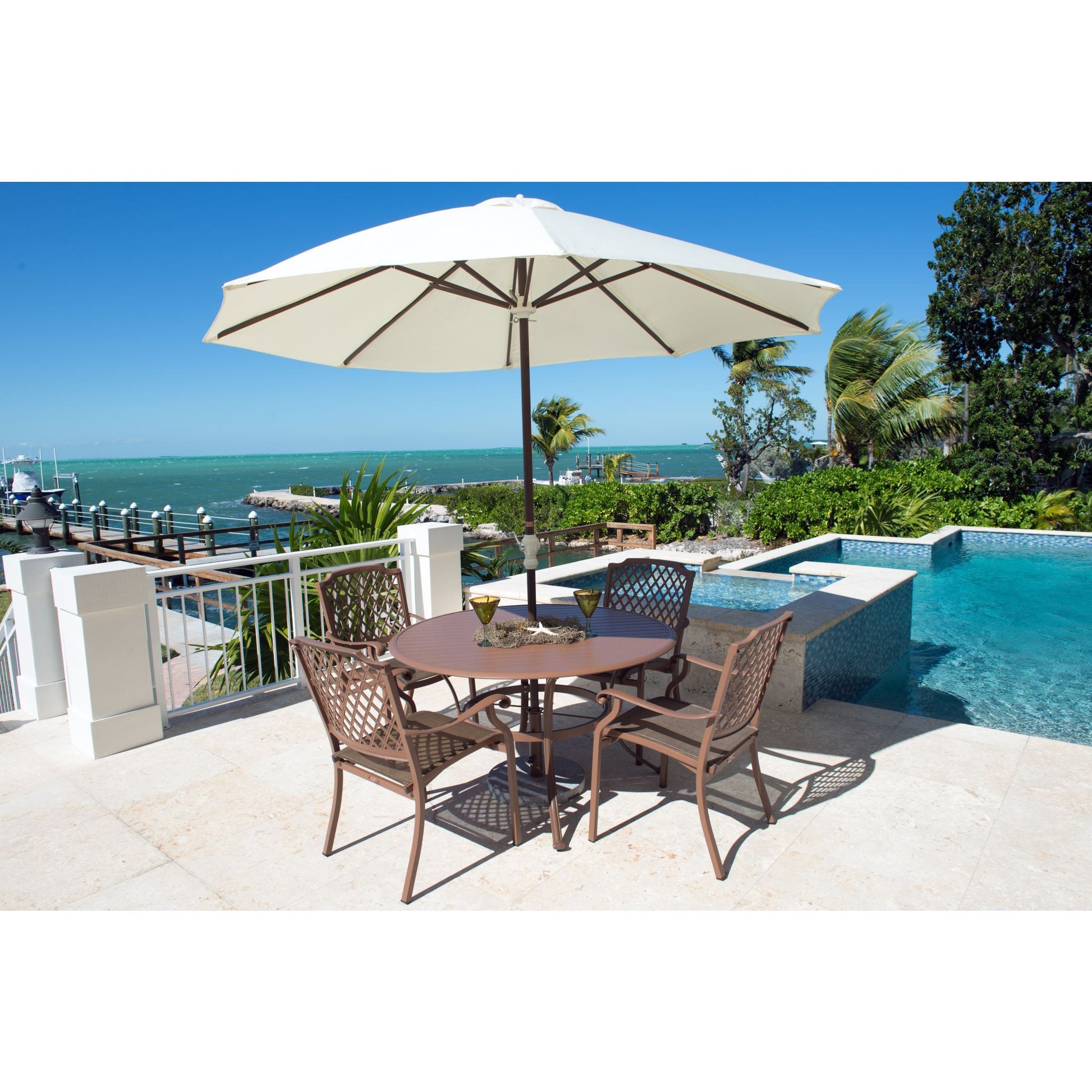 Panama Jack Island Breeze 42 Inch Aluminum Dining Table PJO-1001-ESP-42 - BetterPatio.com