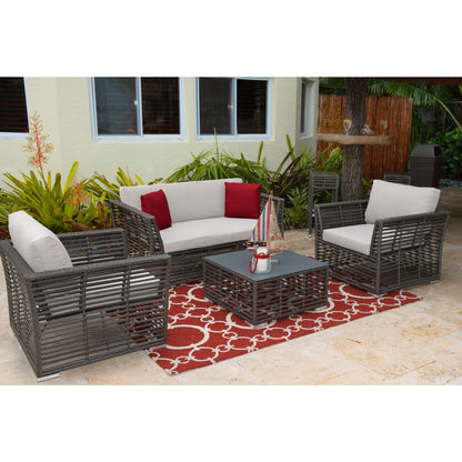 Panama Jack Graphite 4 Pc Living Set PJO-1601-GRY-4SE - BetterPatio.com