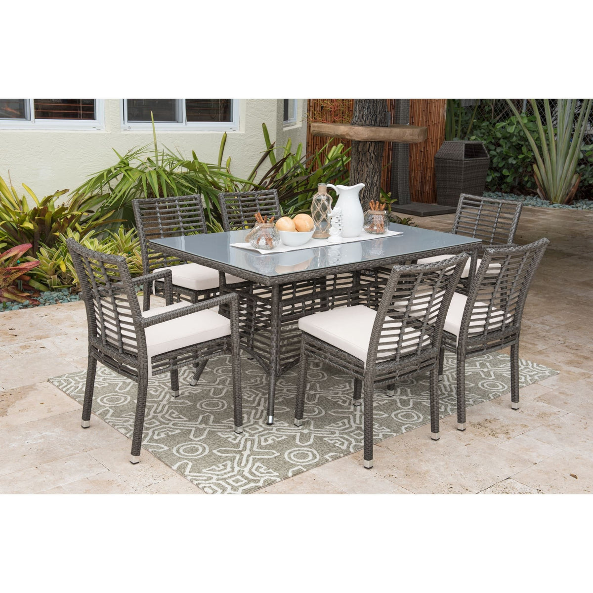 Panama Jack Graphite 7 Piece Dining Set - BetterPatio.com