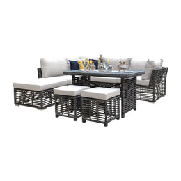 Panama Jack Graphite 7 Pc High Ct Sectional with Cushions