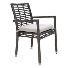 Panama Jack Graphite Stackable Arm Chair with Cushion