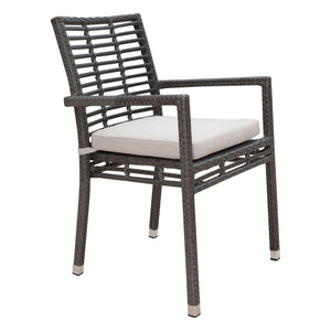 Panama Jack Graphite Stackable Arm Chair w/cushion PJO-1601-GRY-AC-CUSH - BetterPatio.com