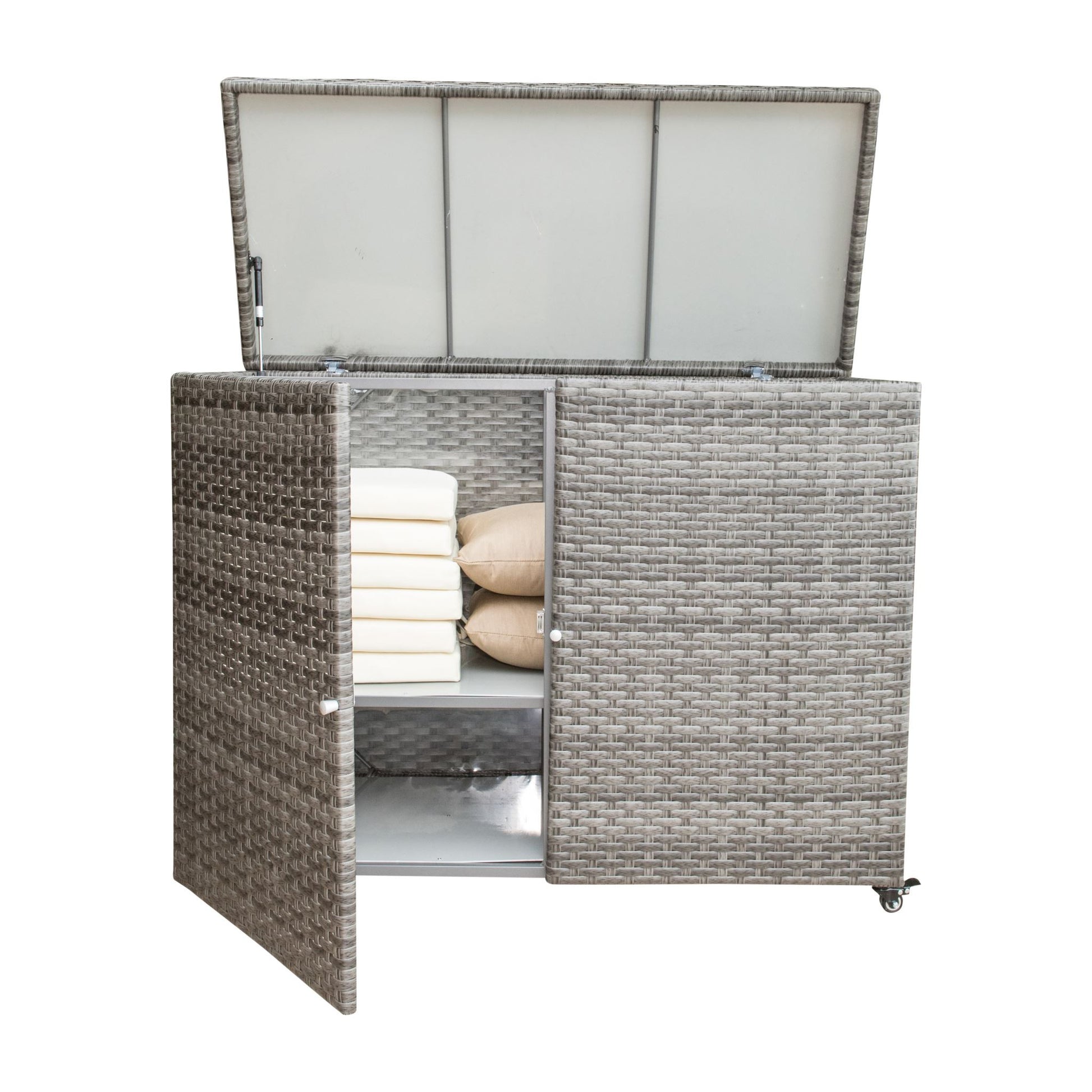 Panama Jack Graphite Cushion Storage Cart With Doors PJO-1601-GRY-CS (DISCONTINUED) - BetterPatio.com