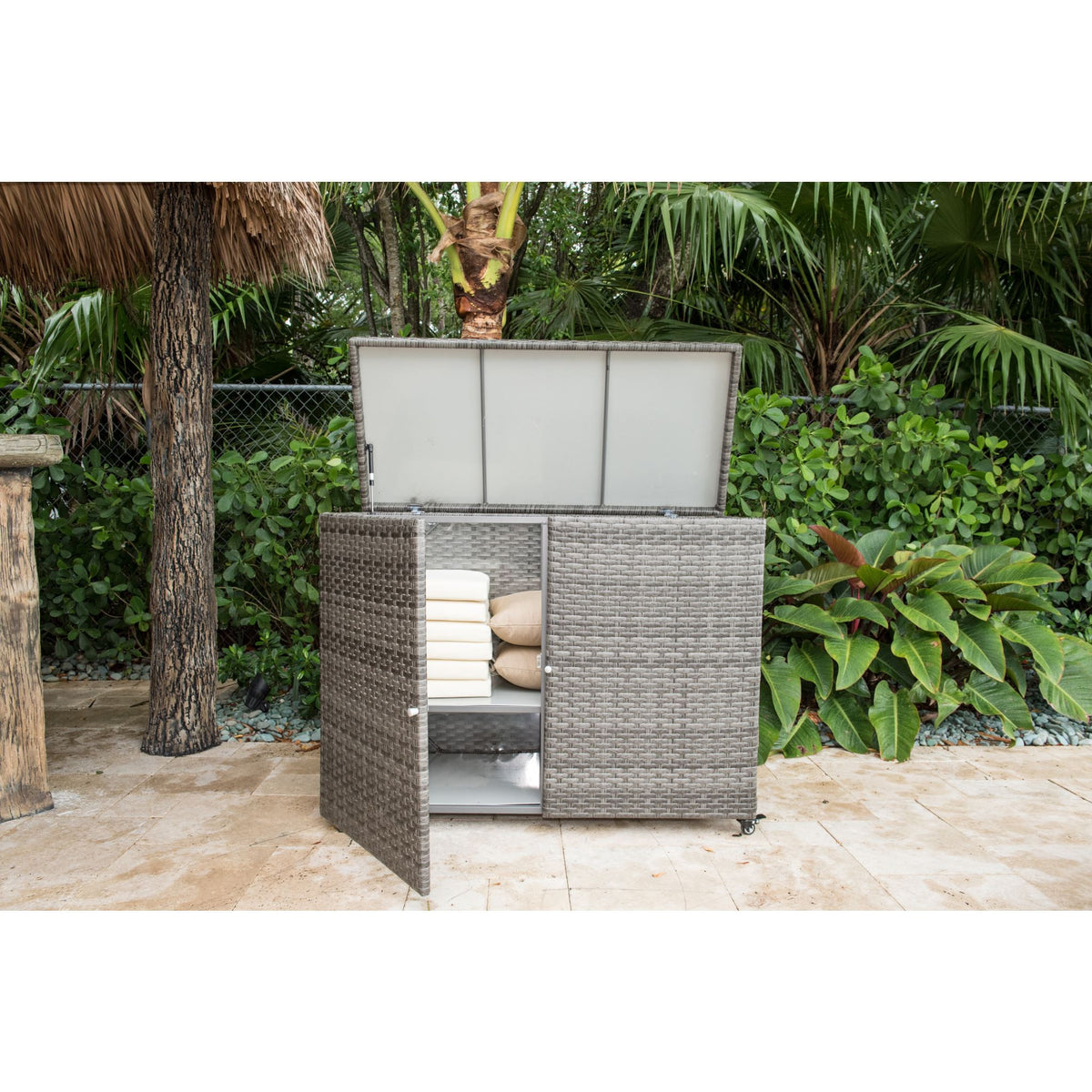 Panama Jack Graphite Cushion Storage Cart With Doors PJO-1601-GRY-CS (DISCONTINUED) - BetterPatio.com