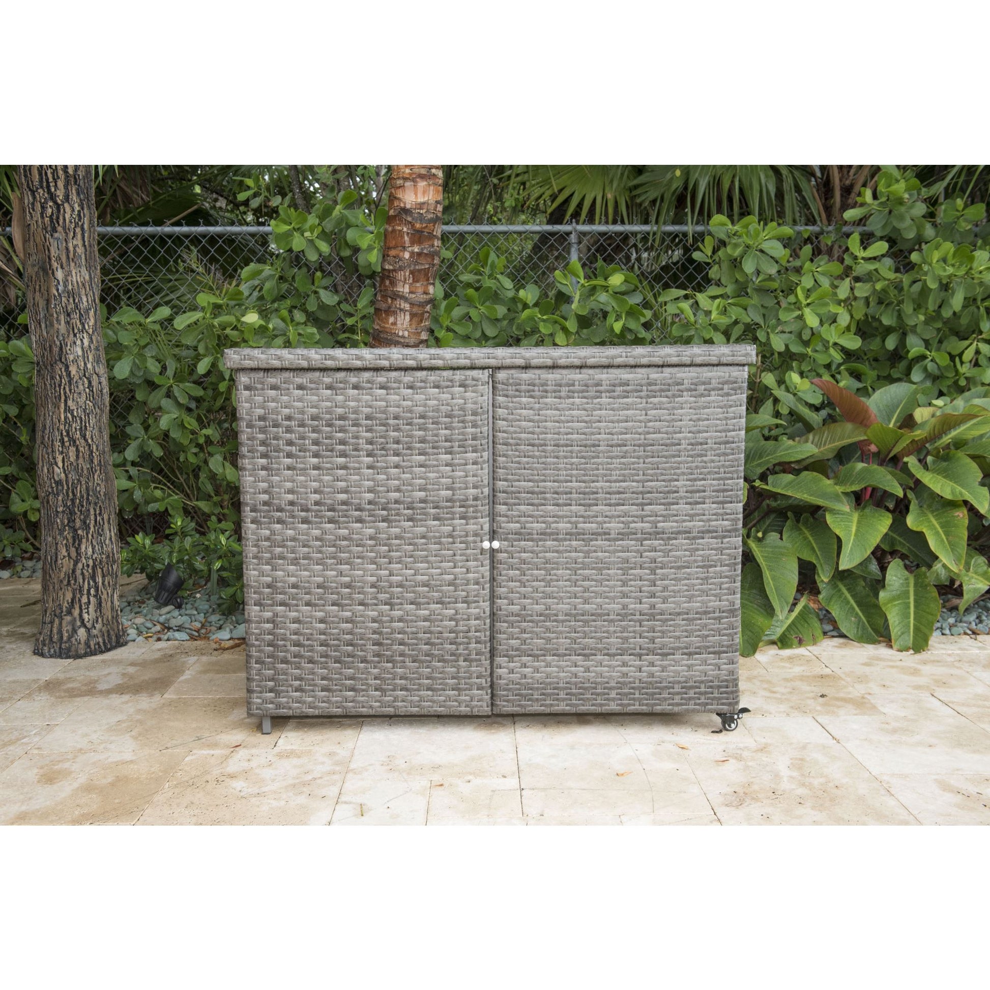 Panama Jack Graphite Cushion Storage Cart With Doors PJO-1601-GRY-CS (DISCONTINUED) - BetterPatio.com