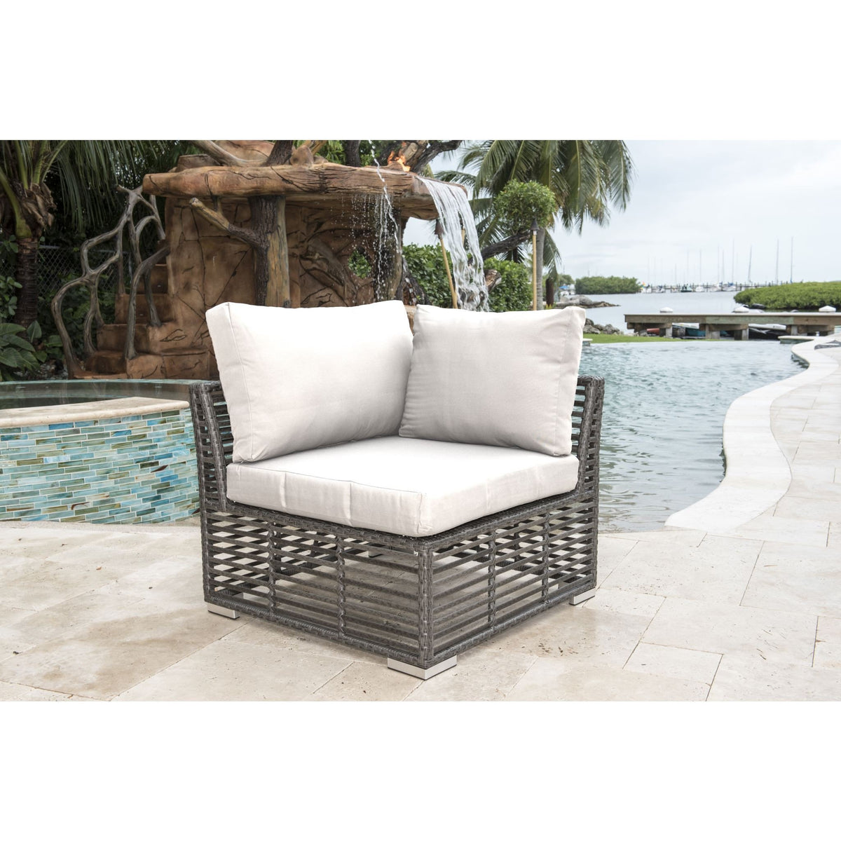 Panama Jack Graphite Modular Corner Unit PJO-1601-GRY-C - BetterPatio.com