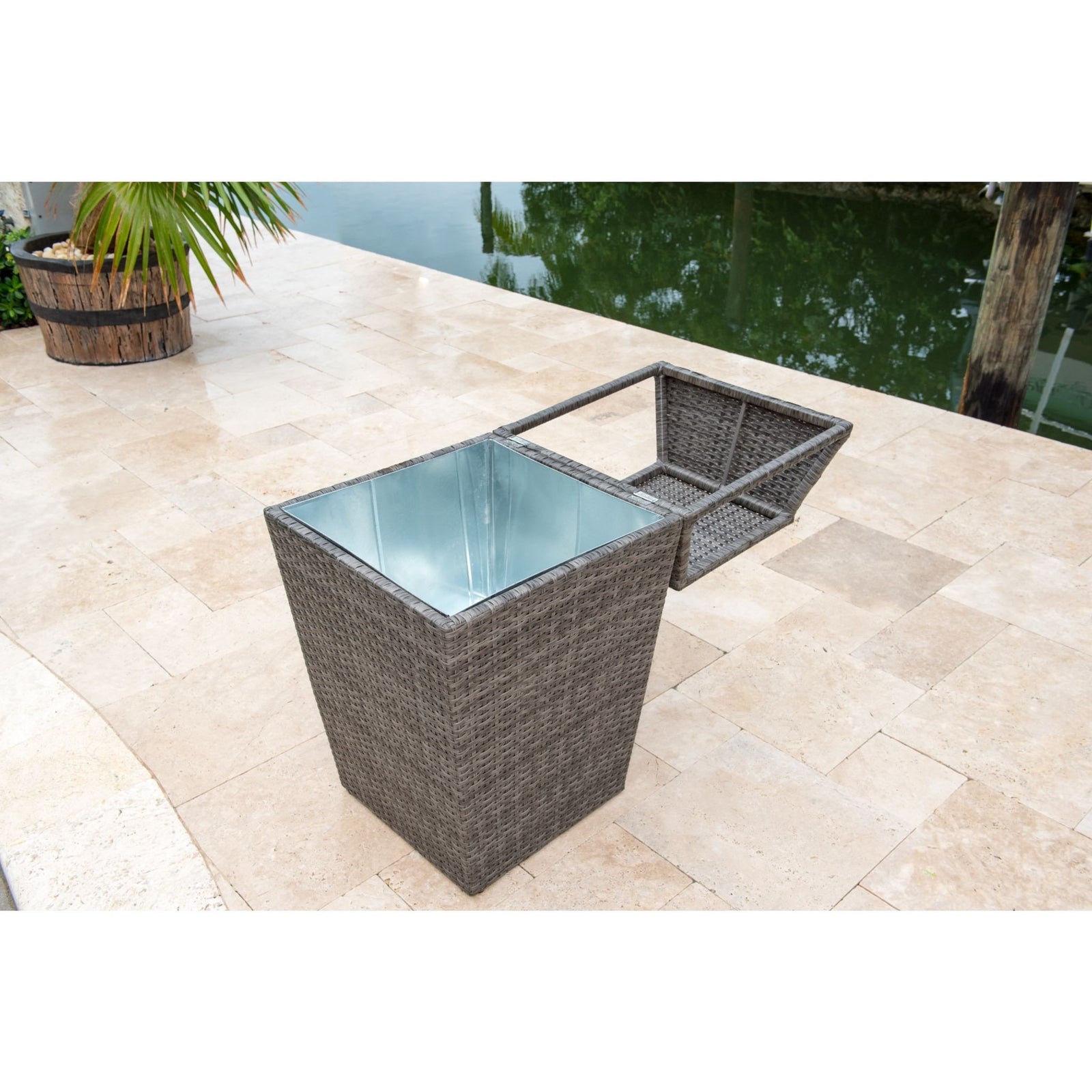 Panama Jack Graphite Garbage Bin PJO-1601-GRY-GB - BetterPatio.com