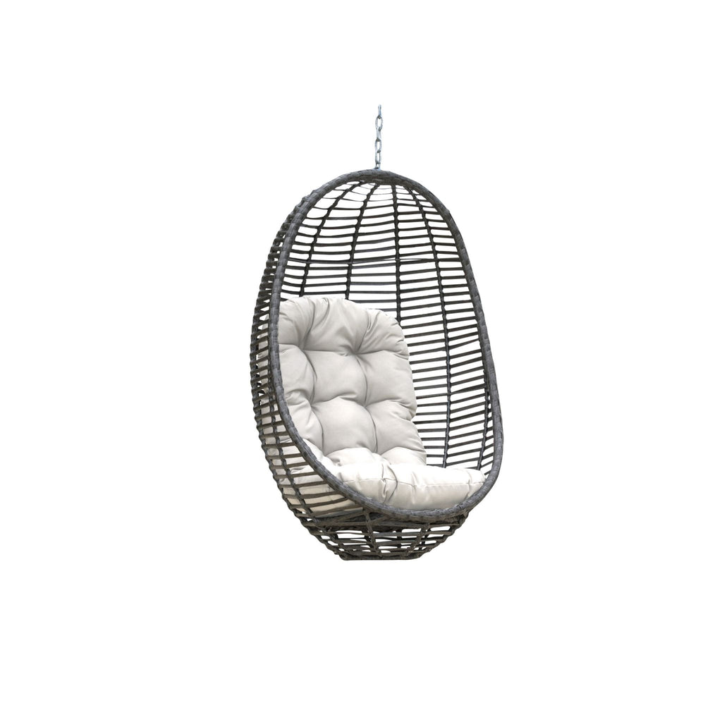 Panama Jack Graphite Woven Hanging Chair with Cushion