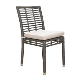 Panama Jack Graphite Stackable Side Chair with Cushion