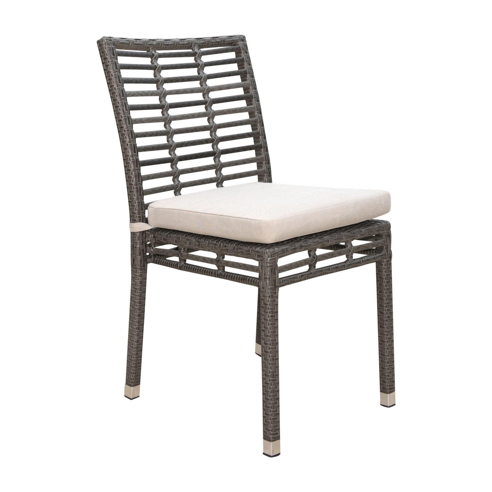 Panama Jack Graphite Stackable Side Chair w/cushion PJO-1601-GRY-SC-CUSH - BetterPatio.com