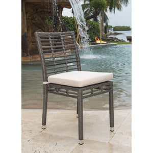 Panama Jack Graphite Stackable Side Chair w/cushion PJO-1601-GRY-SC-CUSH - BetterPatio.com