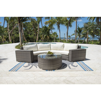 Panama Jack Bridgehampton 5 Piece Sectional Set  PJO-1701-GRY-5SEC-CUSH - BetterPatio.com