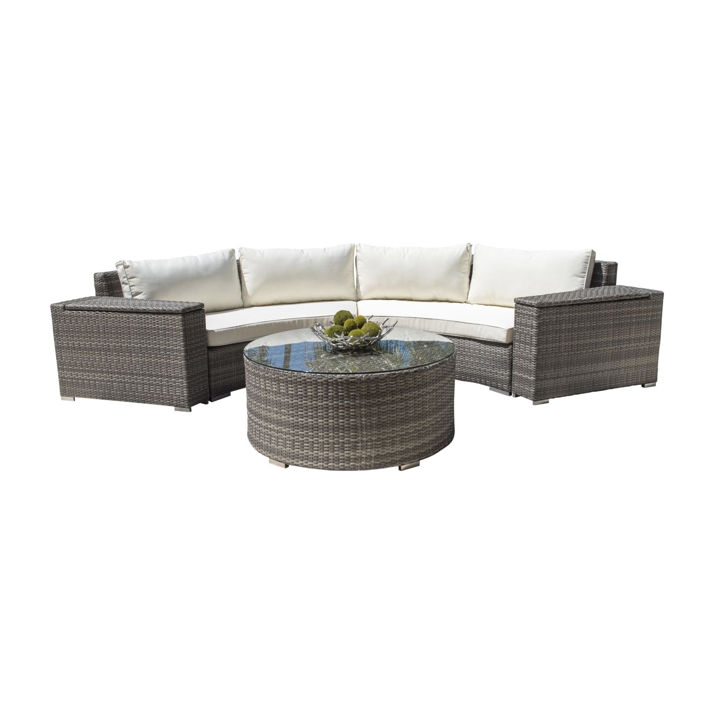 Panama Jack Bridgehampton 5 Piece Sectional Set  PJO-1701-GRY-5SEC-CUSH - BetterPatio.com