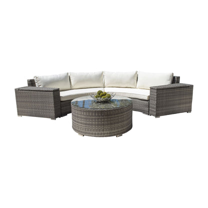 Panama Jack Bridgehampton 5 Piece Sectional Set  PJO-1701-GRY-5SEC-CUSH - BetterPatio.com