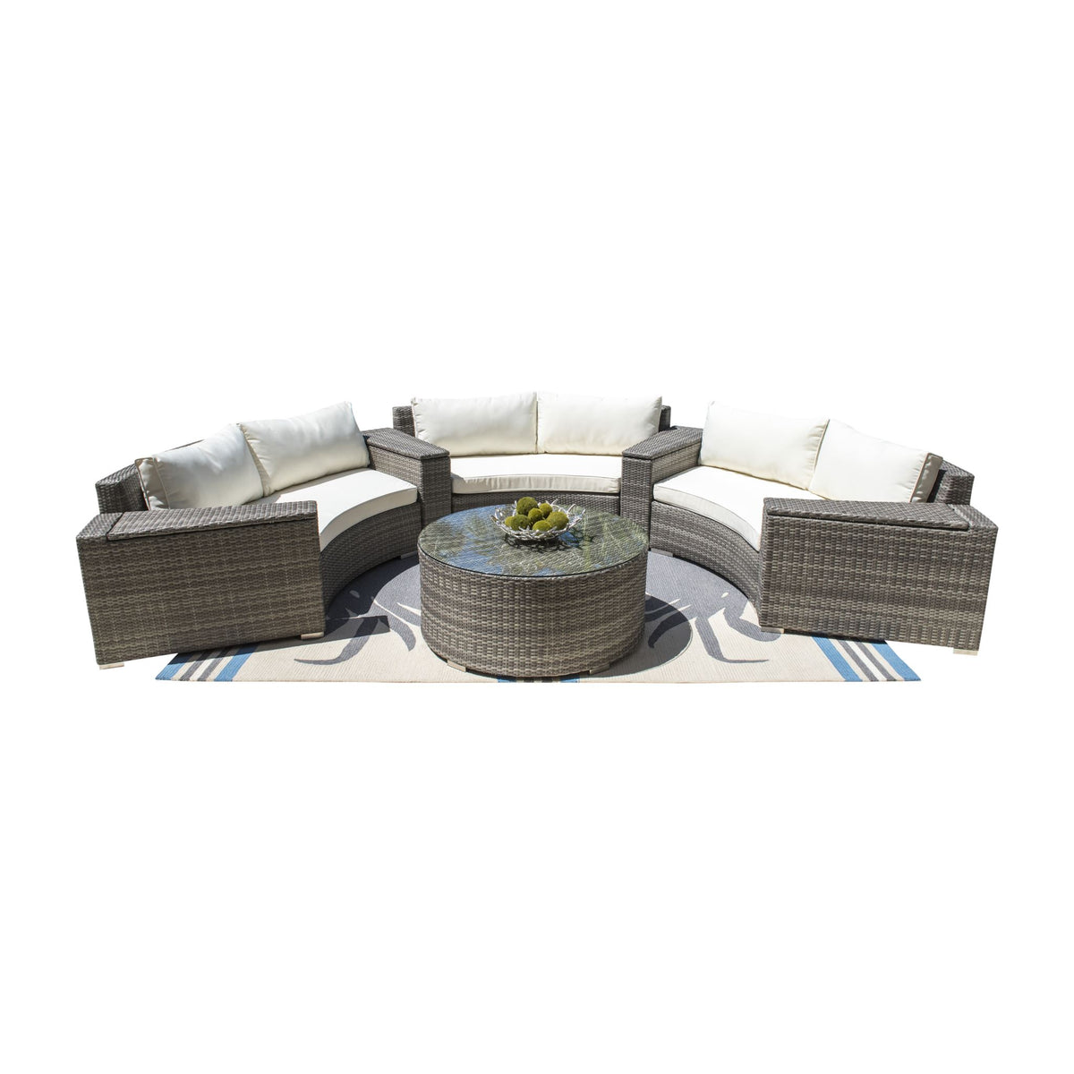 Panama Jack Bridgehampton 8 Piece Sectional Set PJO-1701-GRY-8SEC-CUSH - BetterPatio.com