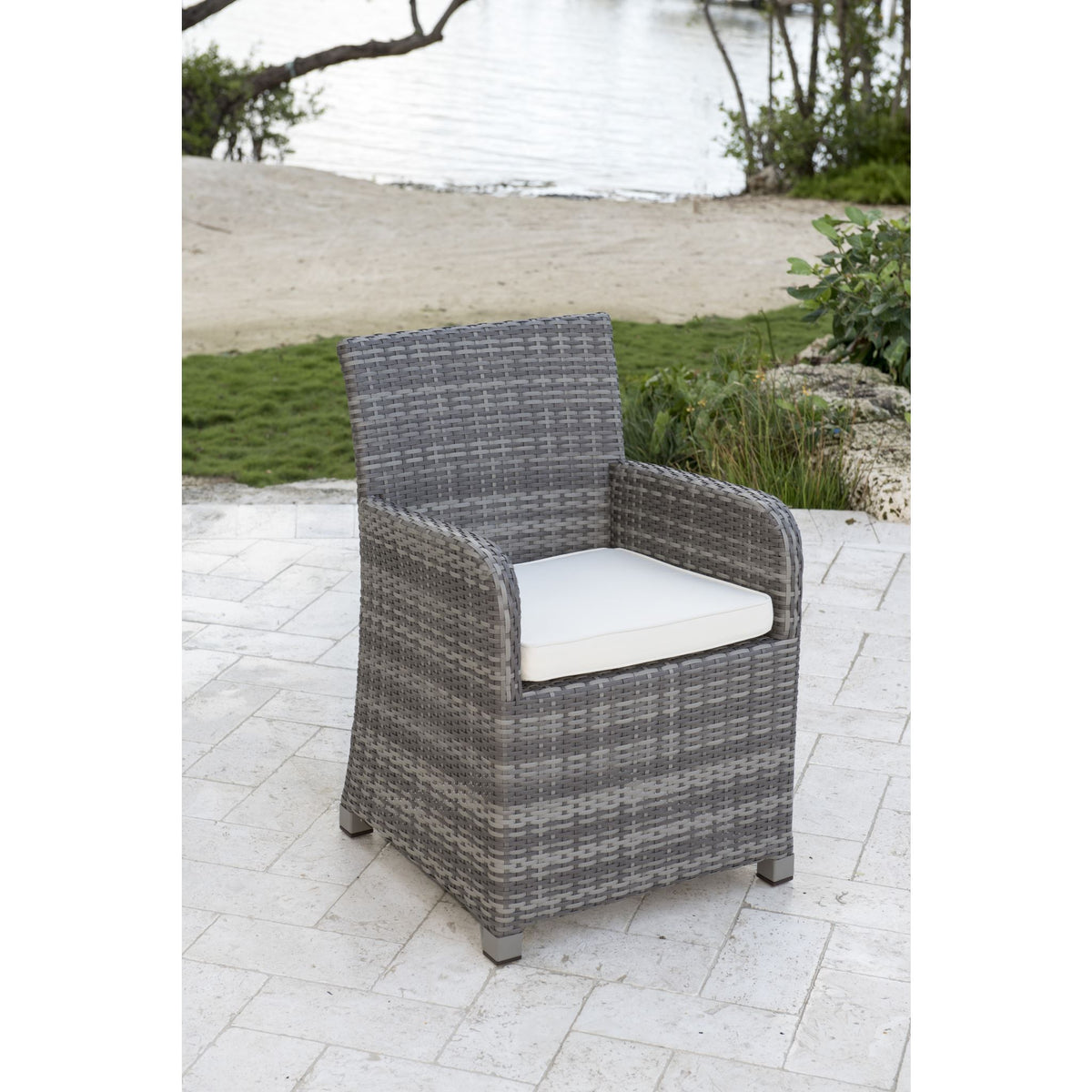 Panama Jack Bridgehampton Woven Armchair w/cushion PJO-1701-GRY-AC-CUSH - BetterPatio.com