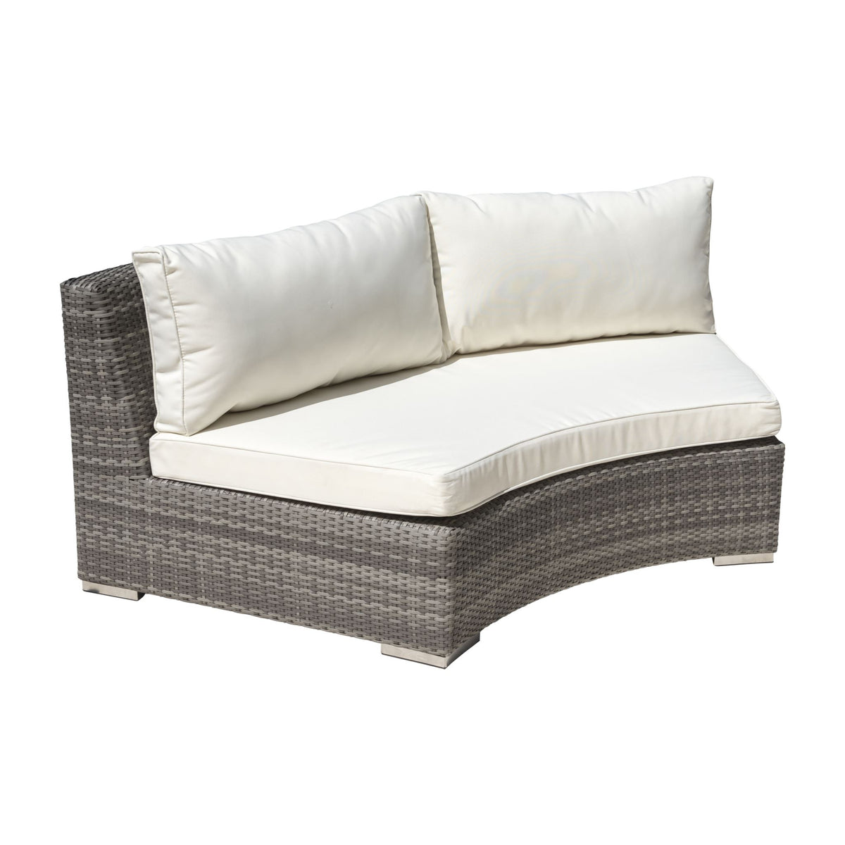 Panama Jack Bridgehampton Curved Loveseat w/cushion PJO-1701-GRY-LS - BetterPatio.com
