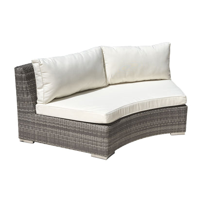 Panama Jack Bridgehampton Curved Loveseat w/cushion PJO-1701-GRY-LS - BetterPatio.com