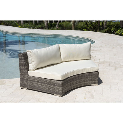 Panama Jack Bridgehampton Curved Loveseat w/cushion PJO-1701-GRY-LS - BetterPatio.com