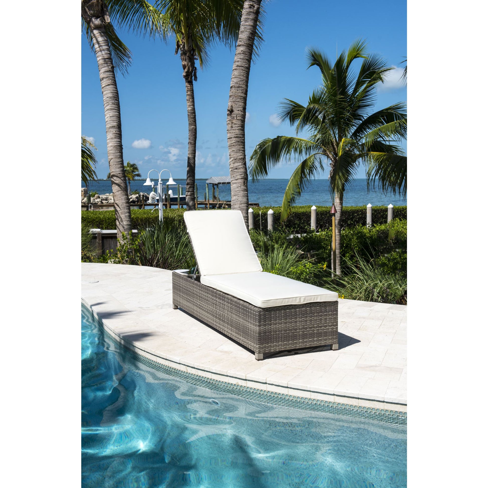 Panama Jack Bridgehampton Chaise Lounge w/cushion PJO-1701-GRY-CL-CUSH - BetterPatio.com