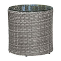 Panama Jack Bridgehampton End Table w/glass PJO-1701-GRY-ET-GLASS
