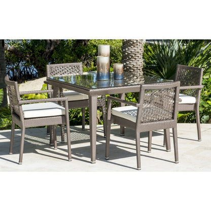 Panama Jack Maldives 5 Piece Dining Set with Armchairs PJO-1801-GRY-5DA - BetterPatio.com
