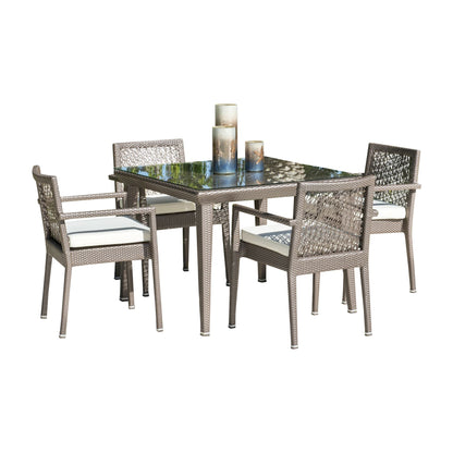 Panama Jack Maldives 5 Piece Dining Set with Armchairs PJO-1801-GRY-5DA - BetterPatio.com