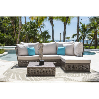 Panama Jack Maldives 6 Piece Sectional Set w/cushions PJO-1801-GRY-6SEC-GLASS - BetterPatio.com