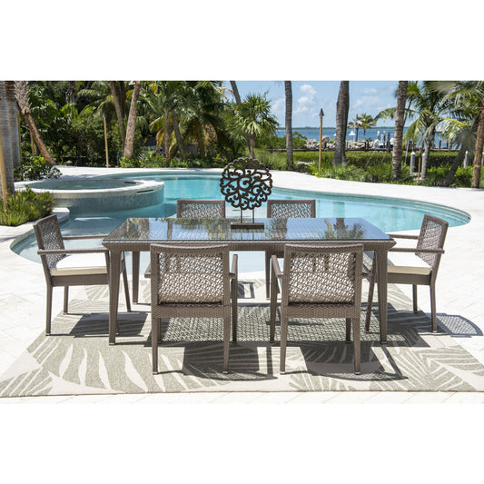 Panama Jack Maldives 7 Piece Dining Set with Armchairs PJO-1801-GRY-7DA - BetterPatio.com