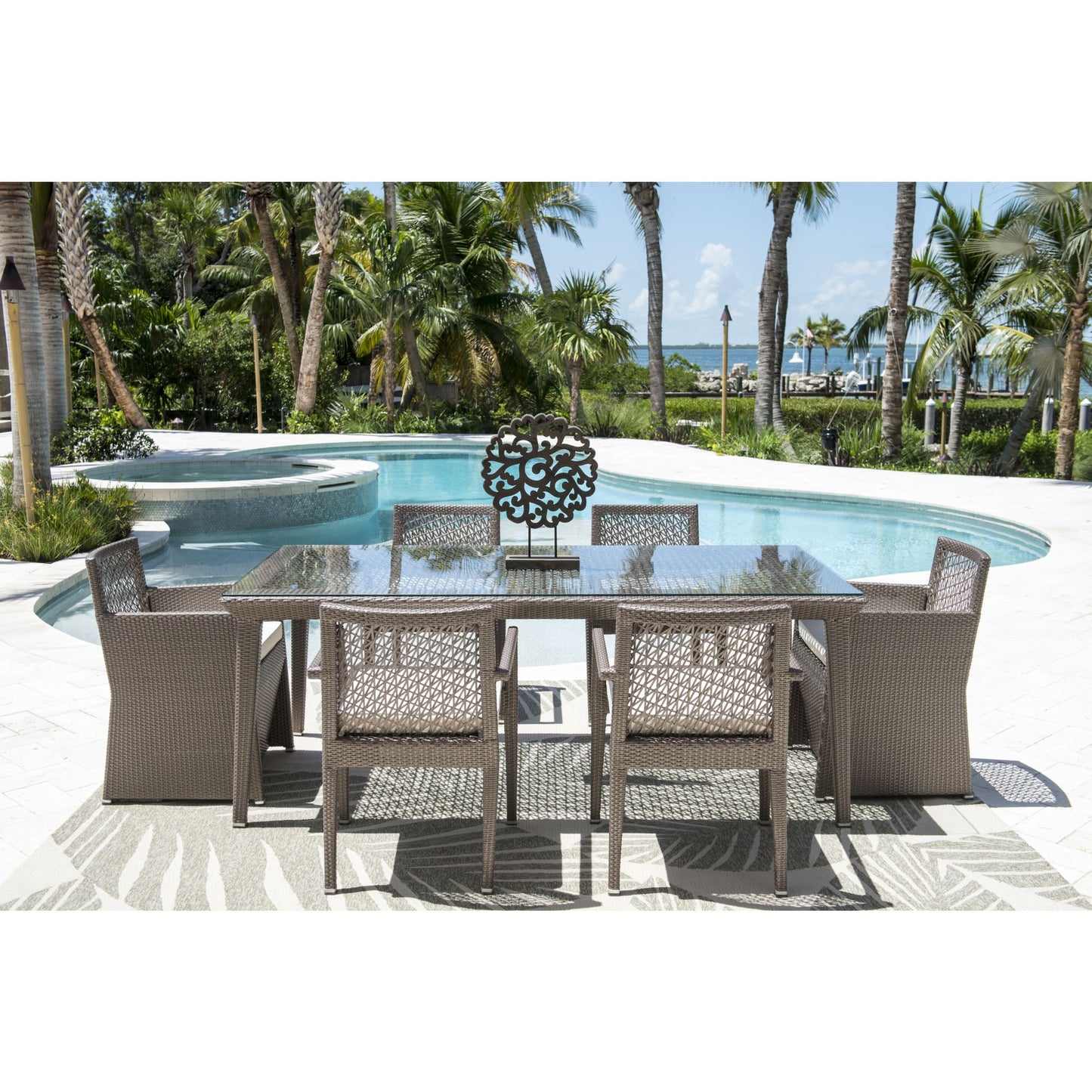 Panama Jack Maldives 7 Piece Dining Set with Armchairs PJO-1801-GRY-7DS - BetterPatio.com