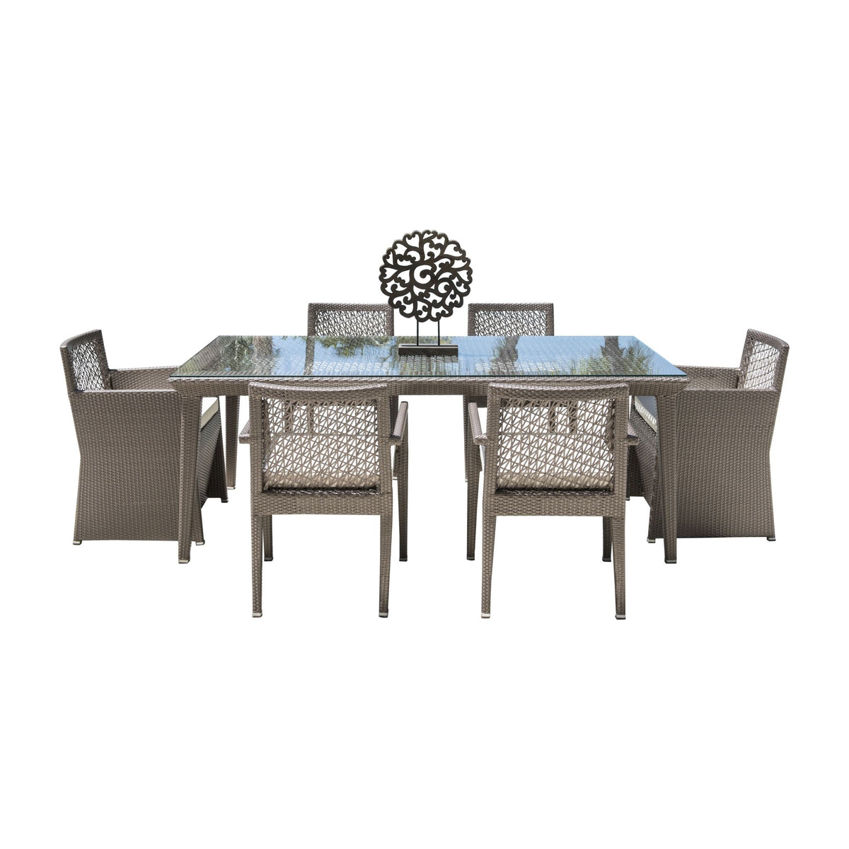 Panama Jack Maldives 7 Piece Dining Set with Armchairs PJO-1801-GRY-7DS - BetterPatio.com
