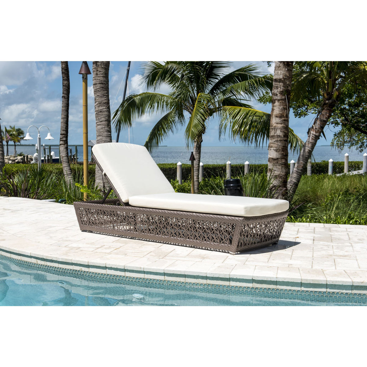 Panama Jack Maldives Chaise Lounger w/cushion PJO-1801-GRY-CL-CUSH - BetterPatio.com