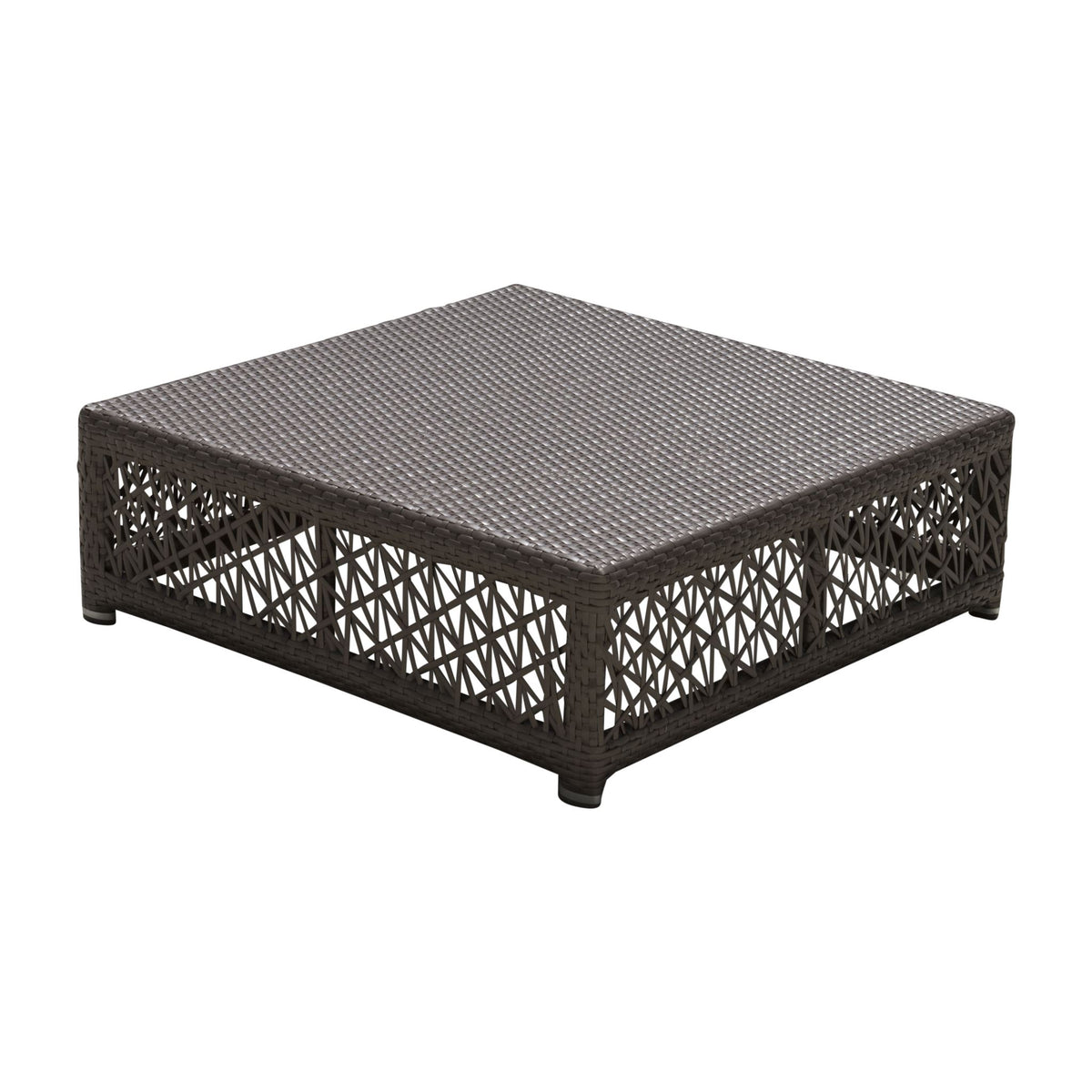 Panama Jack Maldives Square Coffee Table w/glass PJO-1801-GRY-CT-GLASS - BetterPatio.com
