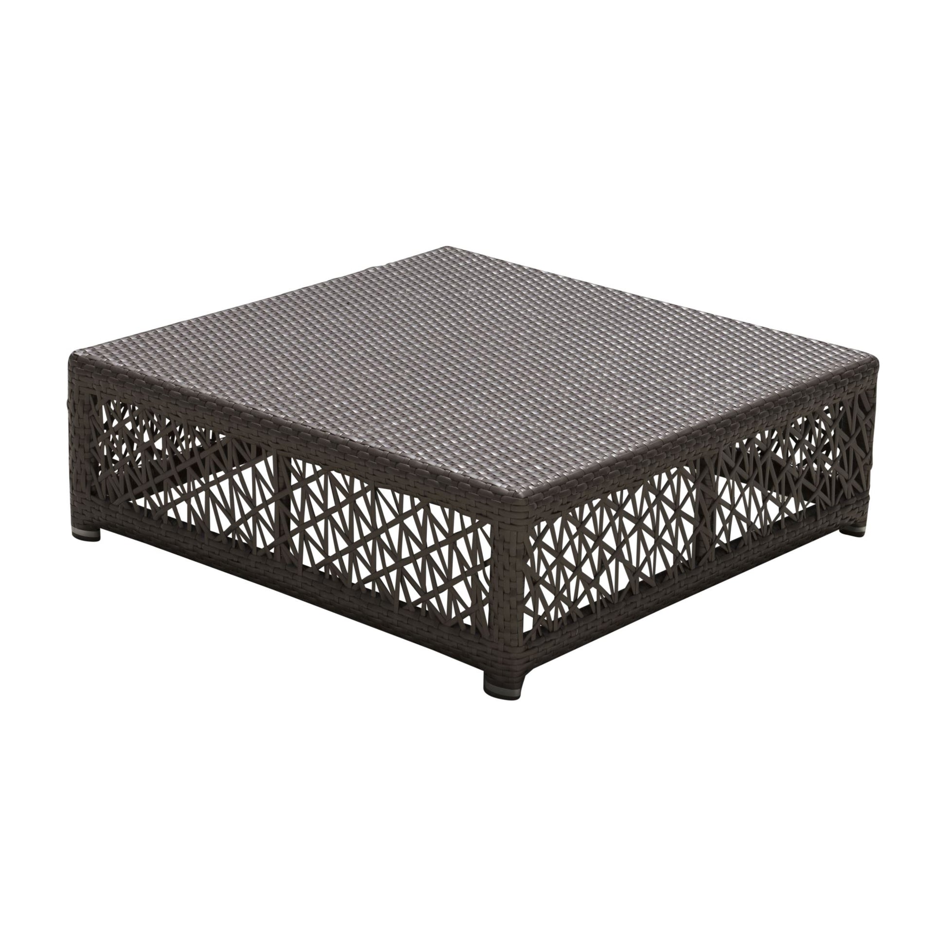 Panama Jack Maldives Square Coffee Table w/glass PJO-1801-GRY-CT-GLASS - BetterPatio.com