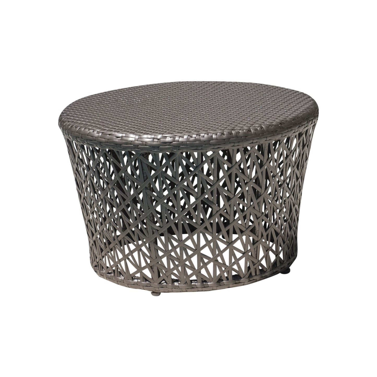 Panama Jack Maldives Round End Table PJO-1801-GRY-ET-GLASS - BetterPatio.com