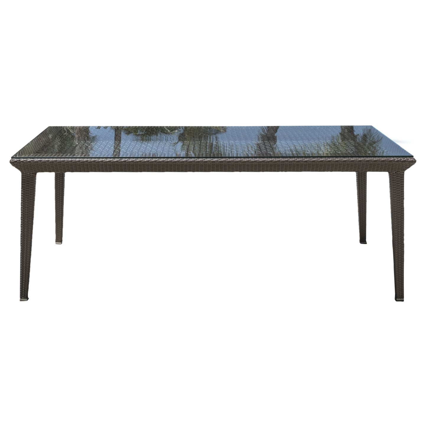 Panama Jack Maldives Dining Table Rectangular w/glass PJO-1801-GRY-RT-GLASS - BetterPatio.com