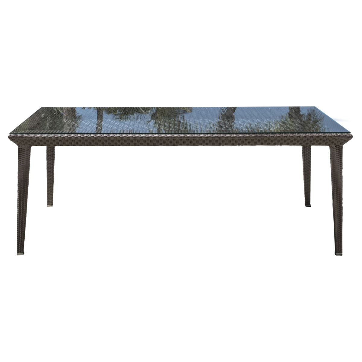 Panama Jack Maldives Dining Table Rectangular w/glass PJO-1801-GRY-RT-GLASS - BetterPatio.com