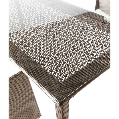Panama Jack Maldives Dining Table Rectangular w/glass PJO-1801-GRY-RT-GLASS - BetterPatio.com