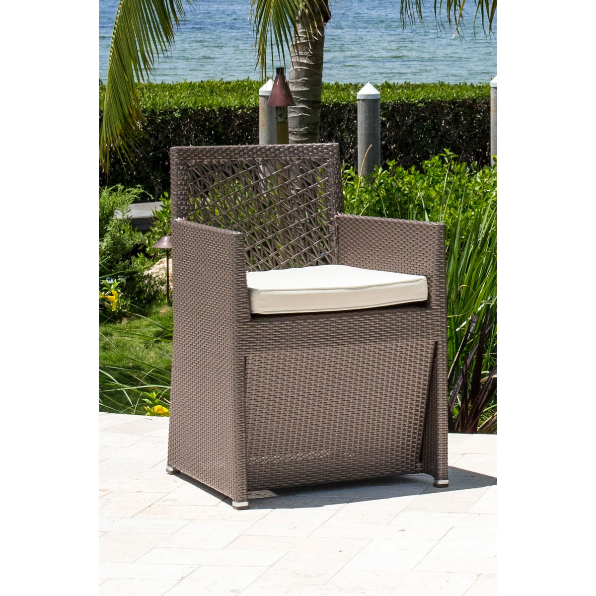 Panama Jack Maldives Woven Dining Chair PJO-1801-GRY-SC - BetterPatio.com
