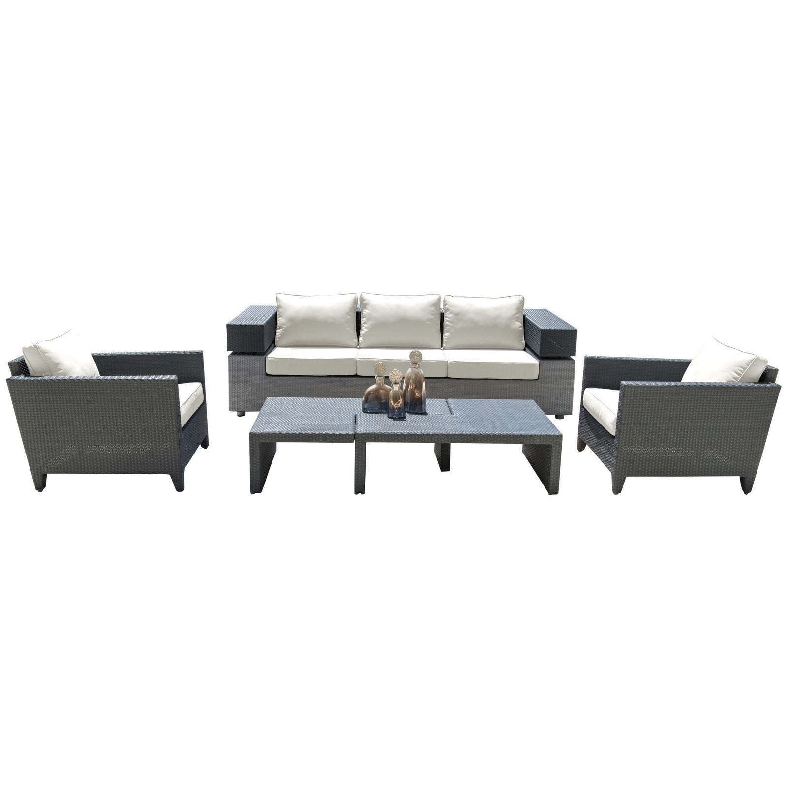 Panama Jack Onyx 4 PC Seating Set w/cushions PJO-1901-BLK-4SC - BetterPatio.com