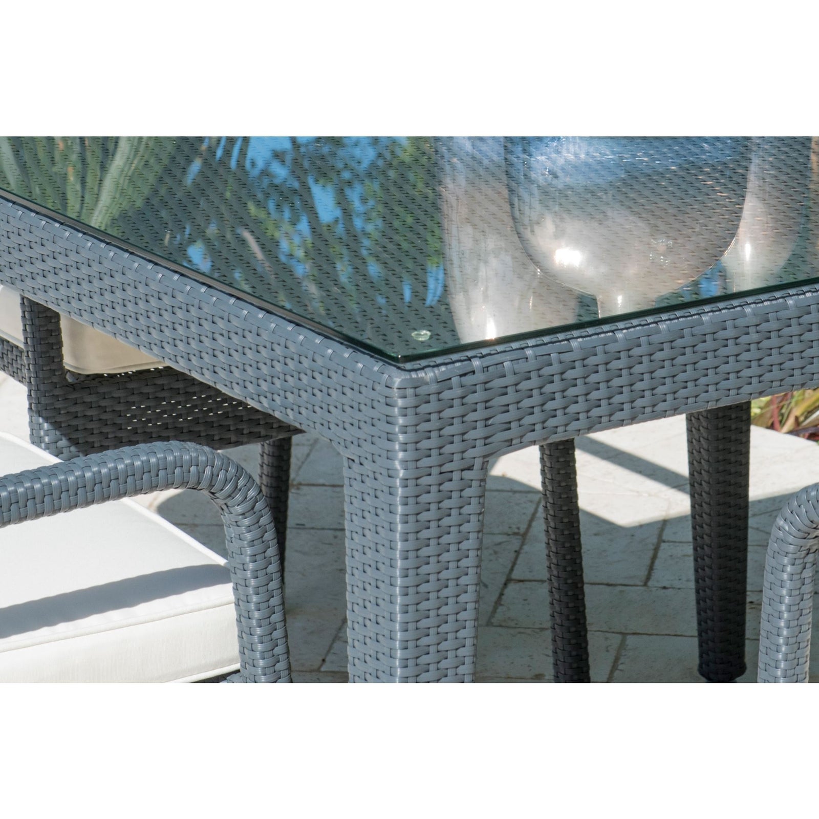 Panama Jack Onyx 5 PC Dining Set w/cushions PJO-1901-BLK-5DA-GL - BetterPatio.com